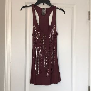 Guess plum embellished tank - small